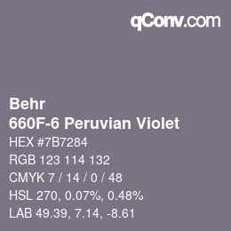 カラーコード: Behr - 660F-6 Peruvian Violet | qconv.com