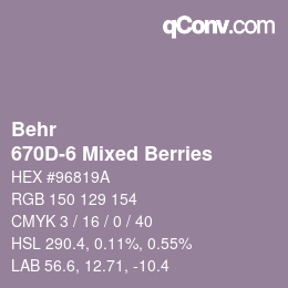 カラーコード: Behr - 670D-6 Mixed Berries | qconv.com