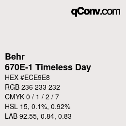 カラーコード: Behr - 670E-1 Timeless Day | qconv.com