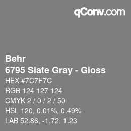 カラーコード: Behr - 6795 Slate Gray - Gloss | qconv.com