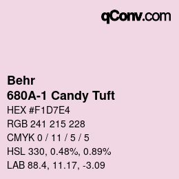 カラーコード: Behr - 680A-1 Candy Tuft | qconv.com