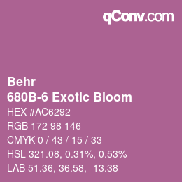 Farbcode: Behr - 680B-6 Exotic Bloom | qconv.com