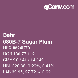 Color code: Behr - 680B-7 Sugar Plum | qconv.com