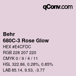 カラーコード: Behr - 680C-3 Rose Glow | qconv.com