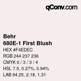 カラーコード: Behr - 680E-1 First Blush | qconv.com