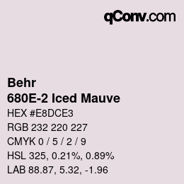 Color code: Behr - 680E-2 Iced Mauve | qconv.com