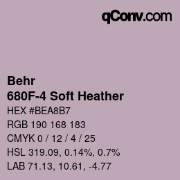 カラーコード: Behr - 680F-4 Soft Heather | qconv.com