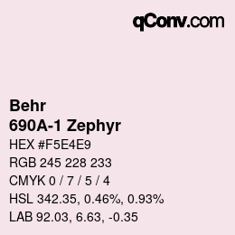 Color code: Behr - 690A-1 Zephyr | qconv.com
