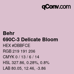 Color code: Behr - 690C-3 Delicate Bloom | qconv.com