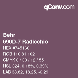 カラーコード: Behr - 690D-7 Radicchio | qconv.com