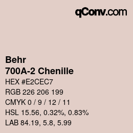 カラーコード: Behr - 700A-2 Chenille | qconv.com