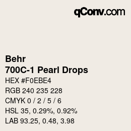 Código de color: Behr - 700C-1 Pearl Drops | qconv.com