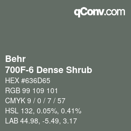 Color code: Behr - 700F-6 Dense Shrub | qconv.com