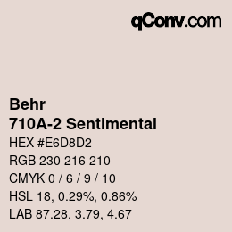 Color code: Behr - 710A-2 Sentimental | qconv.com