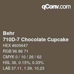 カラーコード: Behr - 710D-7 Chocolate Cupcake | qconv.com