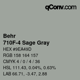 Color code: Behr - 710F-4 Sage Gray | qconv.com