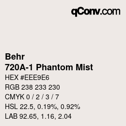 カラーコード: Behr - 720A-1 Phantom Mist | qconv.com