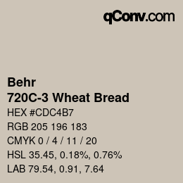 Color code: Behr - 720C-3 Wheat Bread | qconv.com