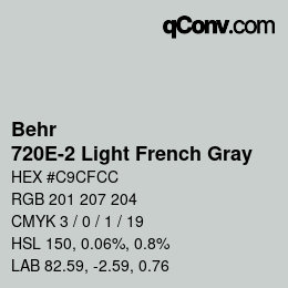 Código de color: Behr - 720E-2 Light French Gray | qconv.com