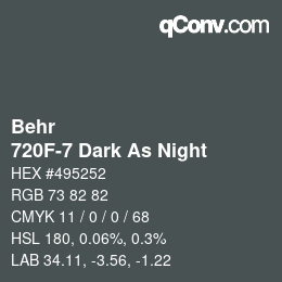 カラーコード: Behr - 720F-7 Dark As Night | qconv.com