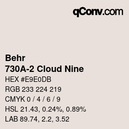 Color code: Behr - 730A-2 Cloud Nine | qconv.com