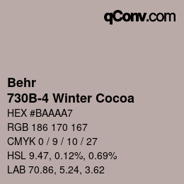 Color code: Behr - 730B-4 Winter Cocoa | qconv.com