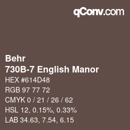 カラーコード: Behr - 730B-7 English Manor | qconv.com