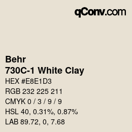Color code: Behr - 730C-1 White Clay | qconv.com