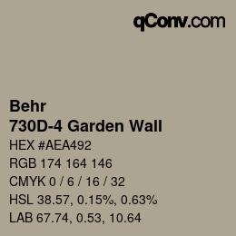 カラーコード: Behr - 730D-4 Garden Wall | qconv.com