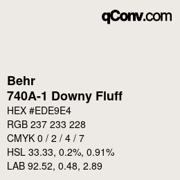 カラーコード: Behr - 740A-1 Downy Fluff | qconv.com