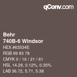 Farbcode: Behr - 740B-6 Windsor | qconv.com