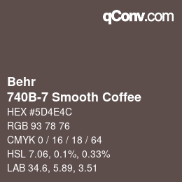 Color code: Behr - 740B-7 Smooth Coffee | qconv.com