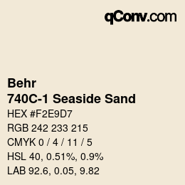 カラーコード: Behr - 740C-1 Seaside Sand | qconv.com