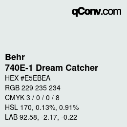 Color code: Behr - 740E-1 Dream Catcher | qconv.com