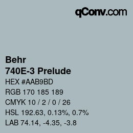 Code couleur: Behr - 740E-3 Prelude | qconv.com