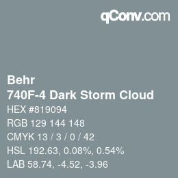 カラーコード: Behr - 740F-4 Dark Storm Cloud | qconv.com