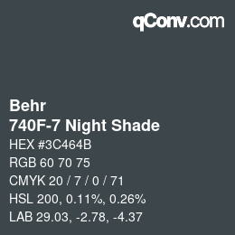 Color code: Behr - 740F-7 Night Shade | qconv.com