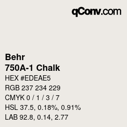 カラーコード: Behr - 750A-1 Chalk | qconv.com