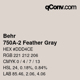 Color code: Behr - 750A-2 Feather Gray | qconv.com