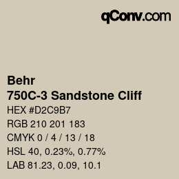 カラーコード: Behr - 750C-3 Sandstone Cliff | qconv.com