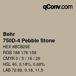 カラーコード: Behr - 750D-4 Pebble Stone | qconv.com