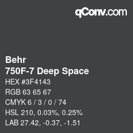 Color code: Behr - 750F-7 Deep Space | qconv.com