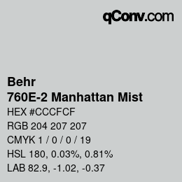 Color code: Behr - 760E-2 Manhattan Mist | qconv.com