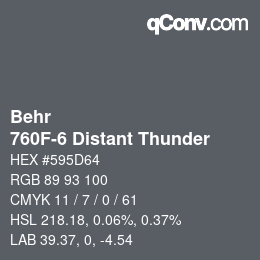 カラーコード: Behr - 760F-6 Distant Thunder | qconv.com
