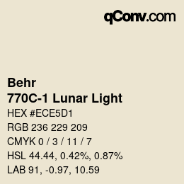 Color code: Behr - 770C-1 Lunar Light | qconv.com