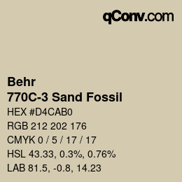 Color code: Behr - 770C-3 Sand Fossil | qconv.com