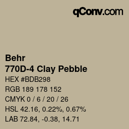 Color code: Behr - 770D-4 Clay Pebble | qconv.com