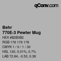 Color code: Behr - 770E-3 Pewter Mug | qconv.com