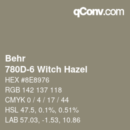 Color code: Behr - 780D-6 Witch Hazel | qconv.com
