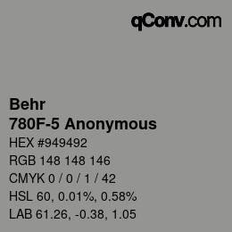 Color code: Behr - 780F-5 Anonymous | qconv.com